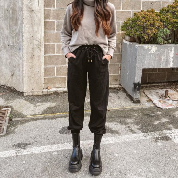 ZARA Black  Paperbag Elastic Waistband Jogger Pants - Picture 3 of 16